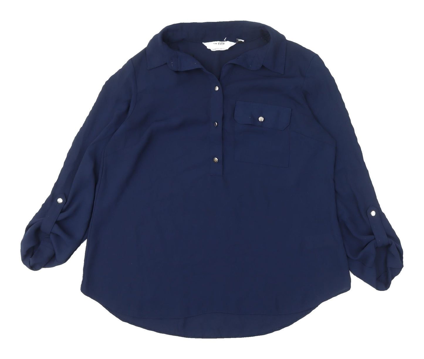 Womens UK Size 10 Dorothy Perkins Blue Basic Blouse