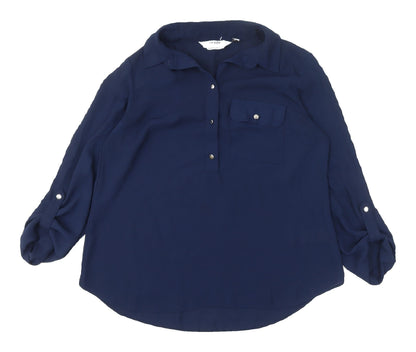 Womens UK Size 10 Dorothy Perkins Blue Basic Blouse