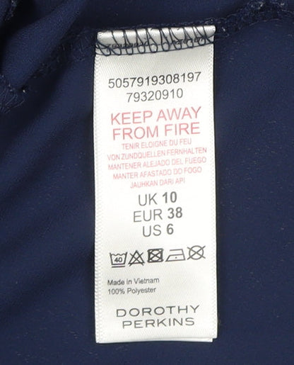 Womens UK Size 10 Dorothy Perkins Blue Basic Blouse