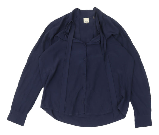 Womens UK Size L ecru Blue  Blouse
