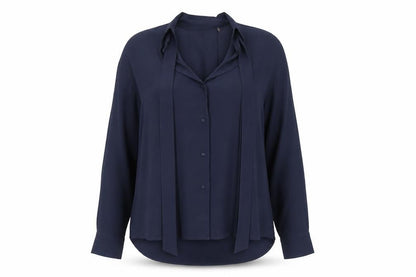 Womens UK Size L ecru Blue  Blouse