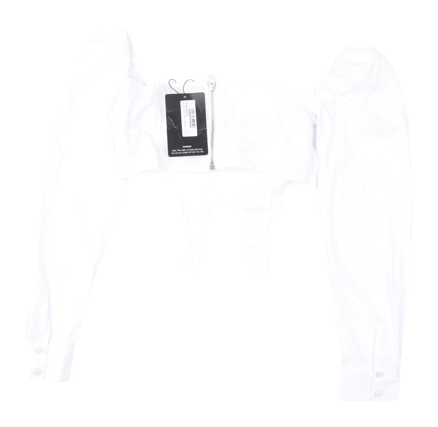 Womens UK Size 4 PRETTYLITTLETHING White Cropped Blouse