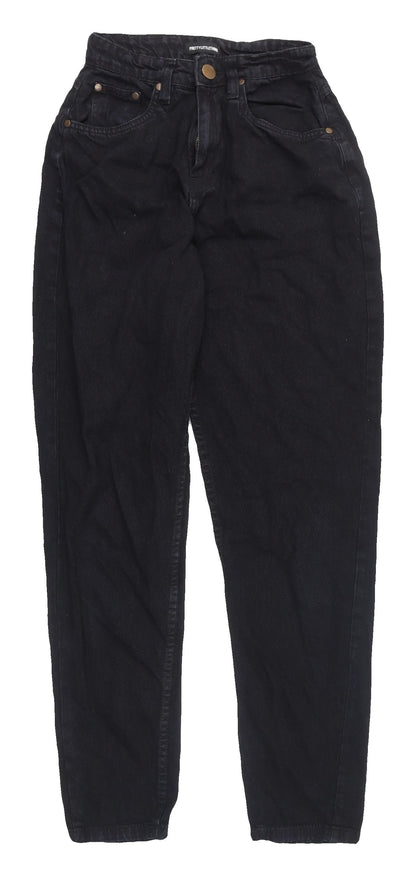 PrettyLittleThing Black Mom Jeans, UK 6, Women's Fashion