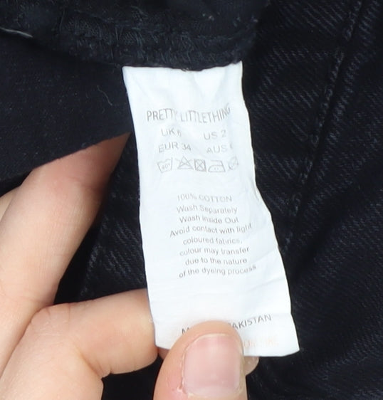 PrettyLittleThing Black Mom Jeans, UK 6, Women's Fashion