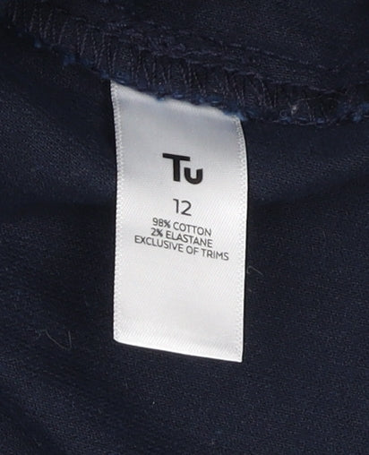 TU Women's Blue Corduroy Pinafore Dress Size 12