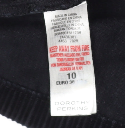 Dorothy Perkins Black Corduroy Pinafore Dress Size 10