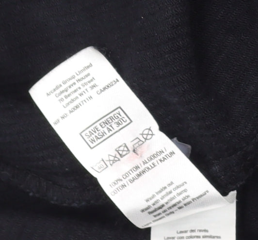 Dorothy Perkins Black Corduroy Pinafore Dress Size 10