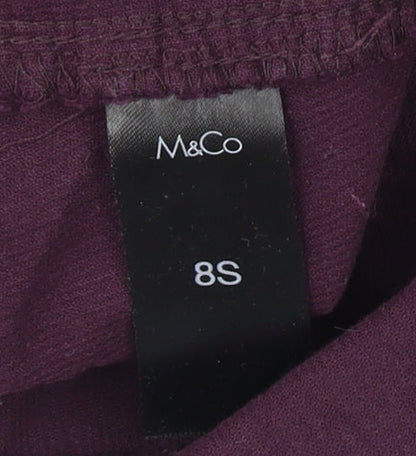 Womens UK Size 8 Slim M&Co Slim Fit Jegging Purple Trousers