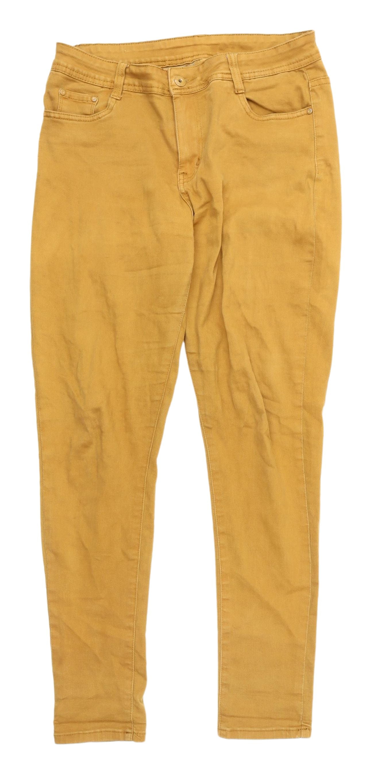 Womens UK Size XL Unknown Regular Fit Skinny Yellow Jeans