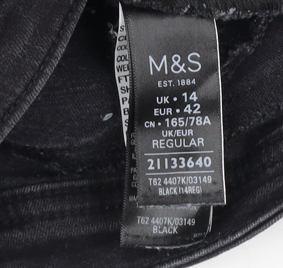 Womens UK Size 14 Marks and Spencer Regular Fit  Black Jeans