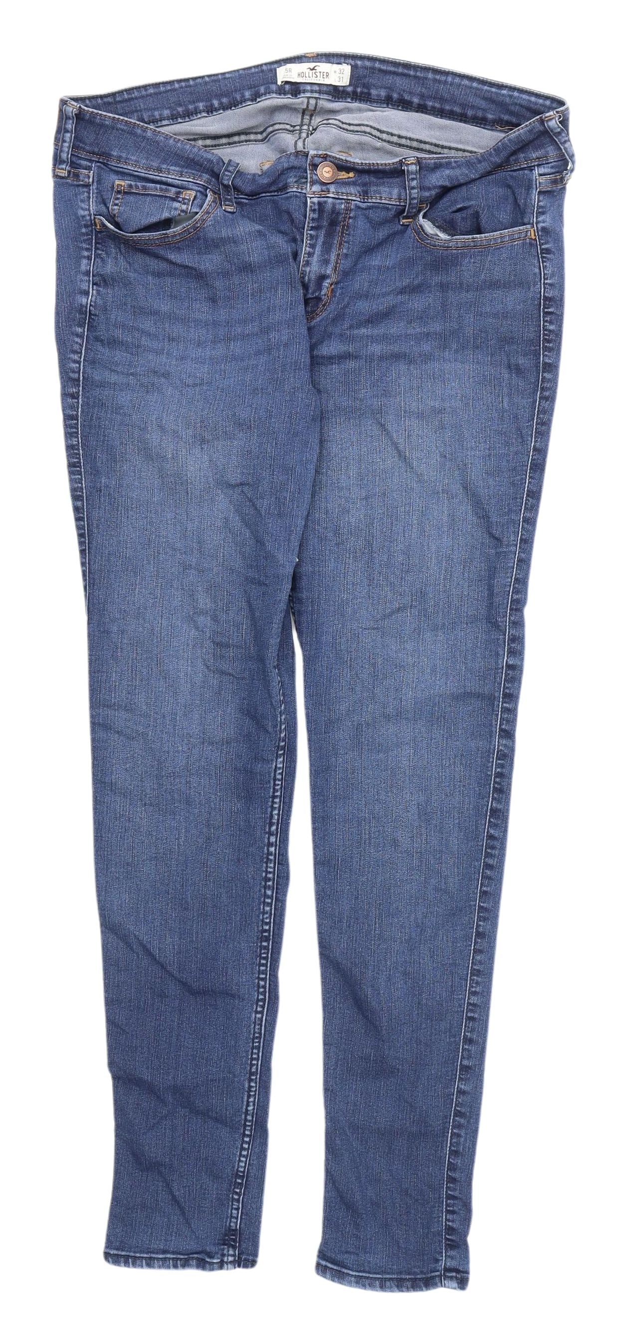 Hollister Women's Blue Skinny Jeans UK 8 Stretch Denim