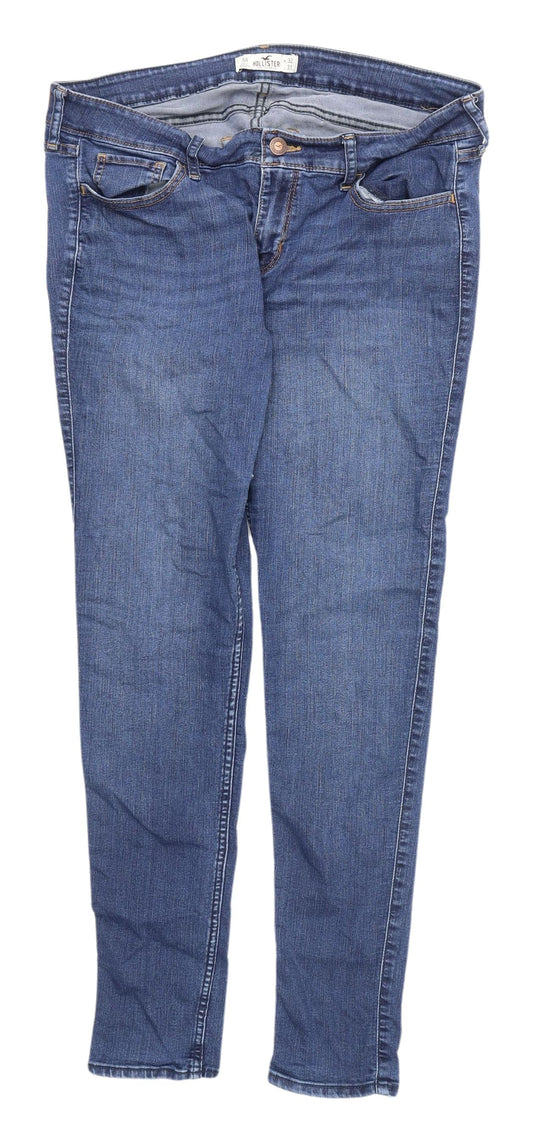 Hollister Women's Blue Skinny Jeans UK 8 Stretch Denim