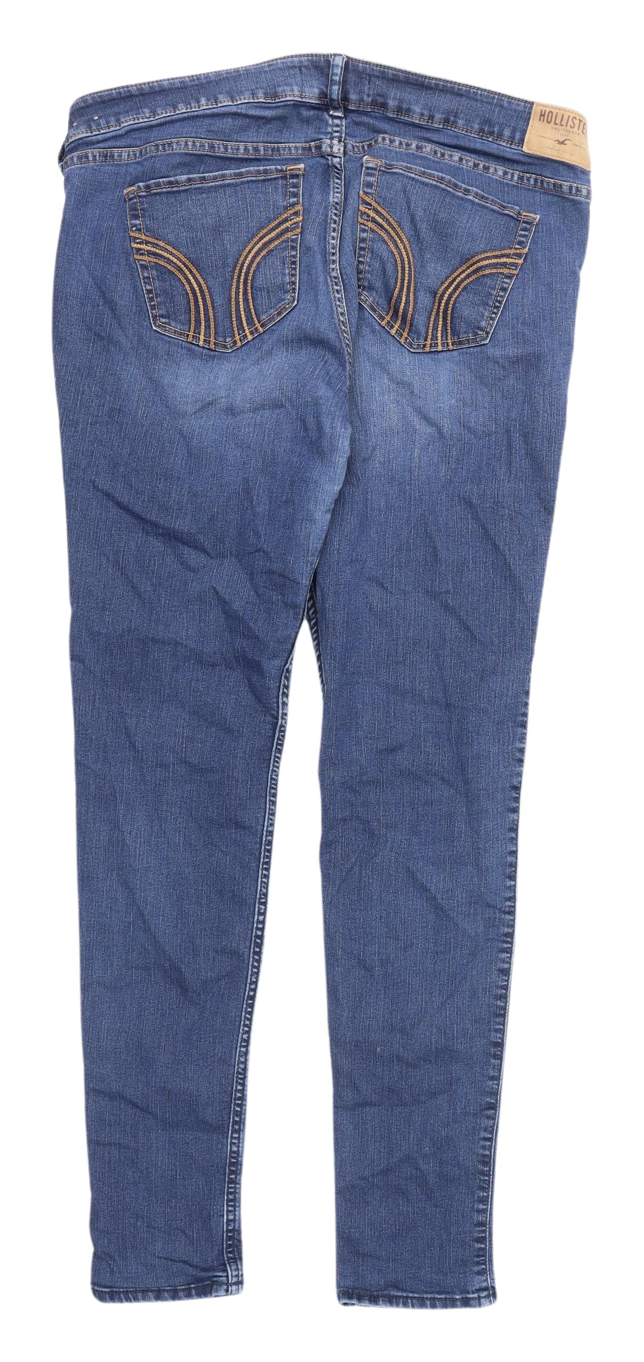 Hollister Women's Blue Skinny Jeans UK 8 Stretch Denim