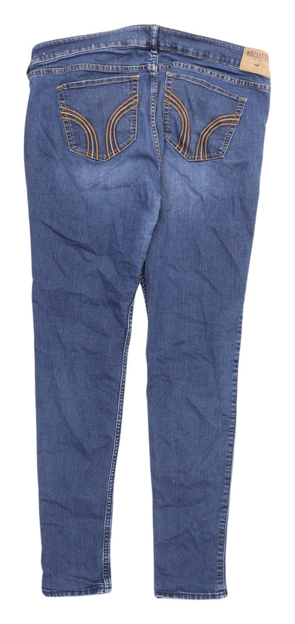 Hollister Women's Blue Skinny Jeans UK 8 Stretch Denim