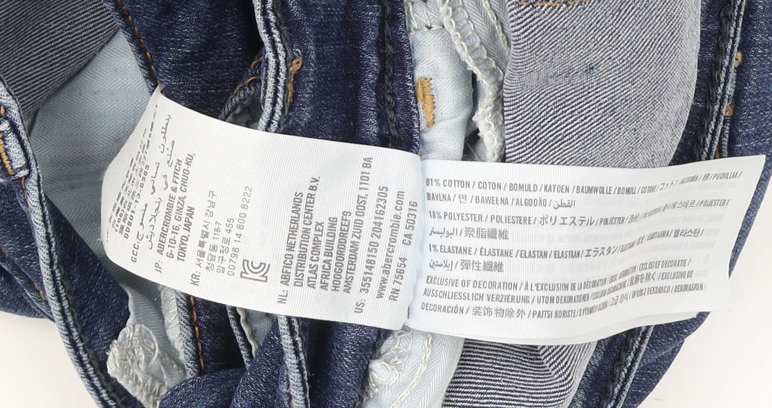 Hollister Women's Blue Skinny Jeans UK 8 Stretch Denim