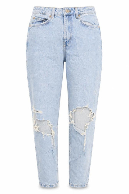 Womens UK Size 10 Primark Relaxed Fit Mom Blue Jeans