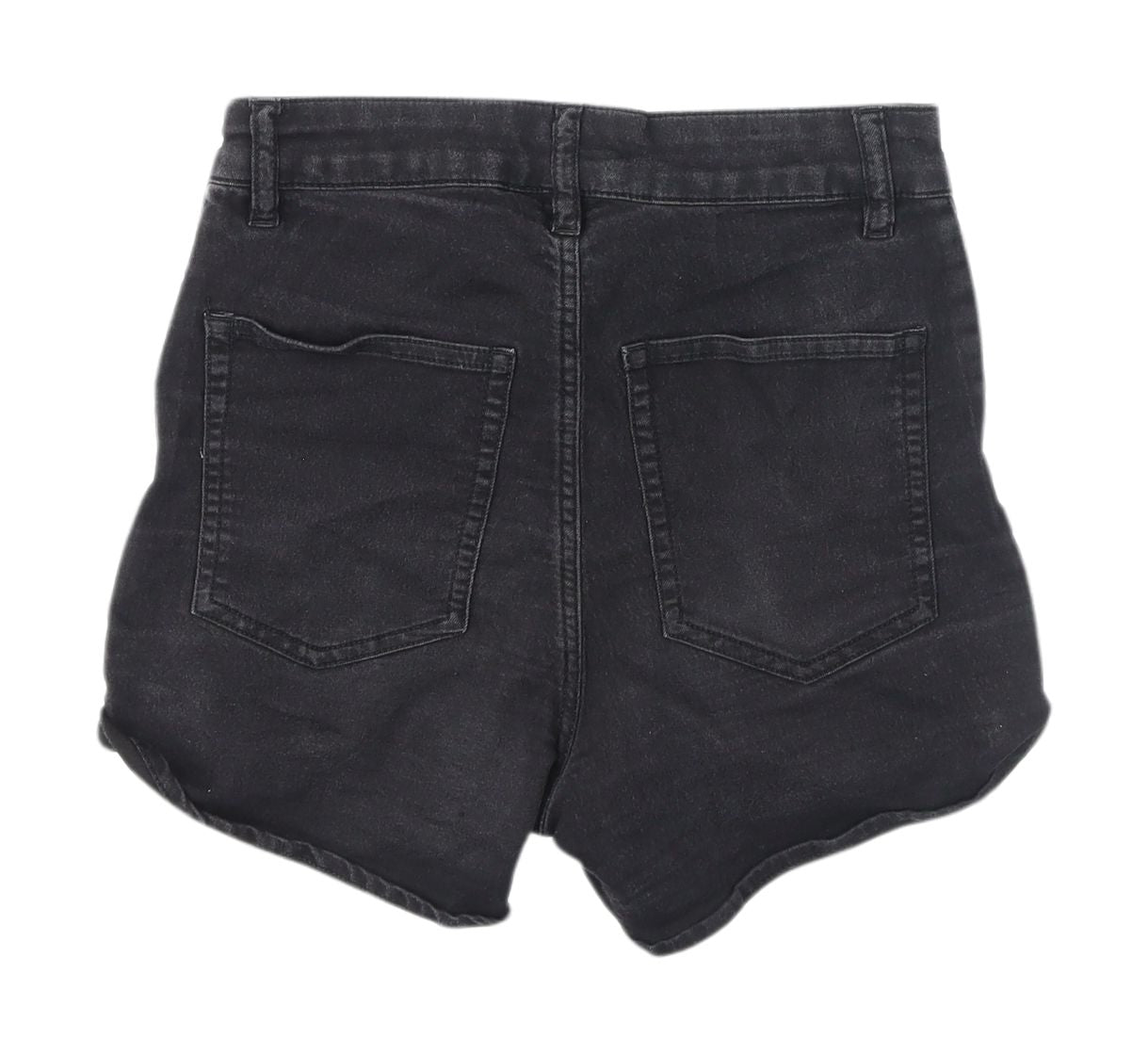 H&M Women's Black High-Rise Cut-Off Denim Shorts, Size 8