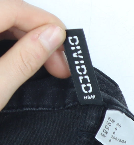 H&M Women's Black High-Rise Cut-Off Denim Shorts, Size 8