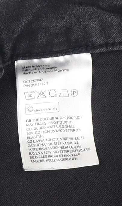 H&M Women's Black High-Rise Cut-Off Denim Shorts, Size 8