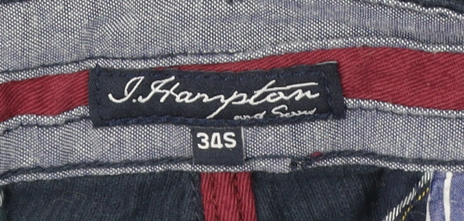 I.Hampton Men's Blue Corduroy Chino Trousers 34S