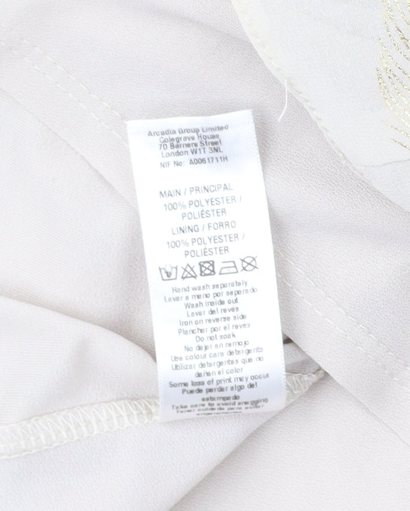 Womens UK Size 14 Wallis Beige Basic Blouse