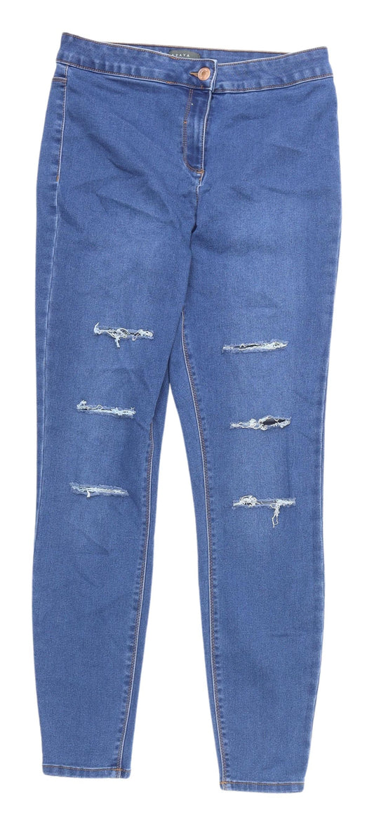Matalan Women's Blue Skinny Distressed Jeans Size 12