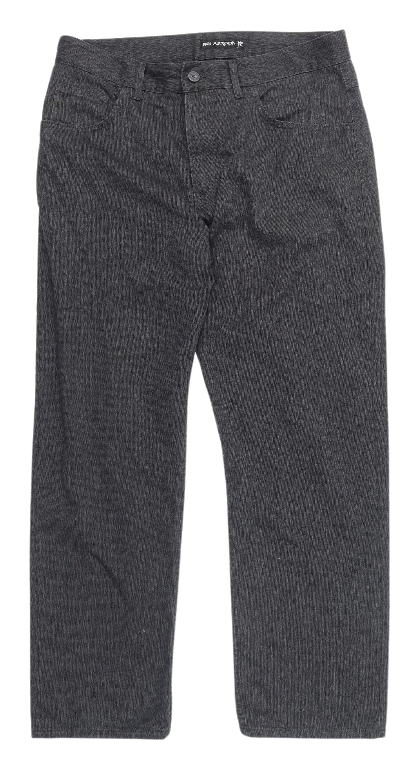Marks & Spencer Grey Regular Fit Trousers for Men
