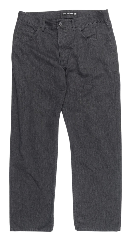 Marks & Spencer Grey Regular Fit Trousers for Men