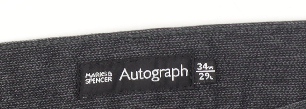 Marks & Spencer Grey Regular Fit Trousers for Men