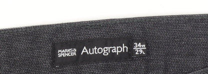 Marks & Spencer Grey Regular Fit Trousers for Men