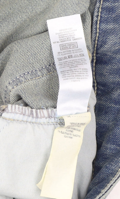 Topman Men's Blue Skinny Jeans, Size 32, Distressed