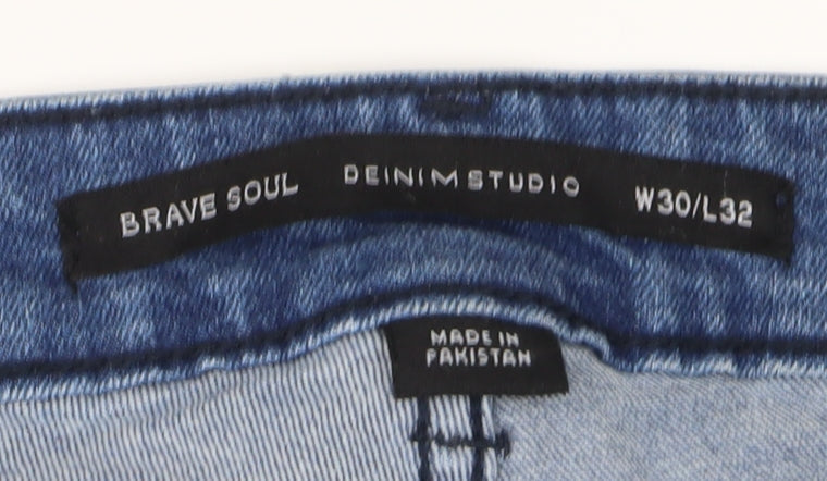 Mens UK Size M Brave Soul Slim Fit Skinny Blue Jeans