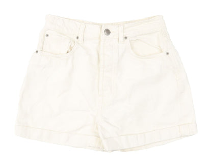 Stradivarius Women's White Mom Shorts Size 8