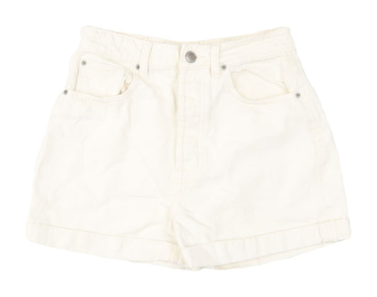 Stradivarius Women's White Mom Shorts Size 8