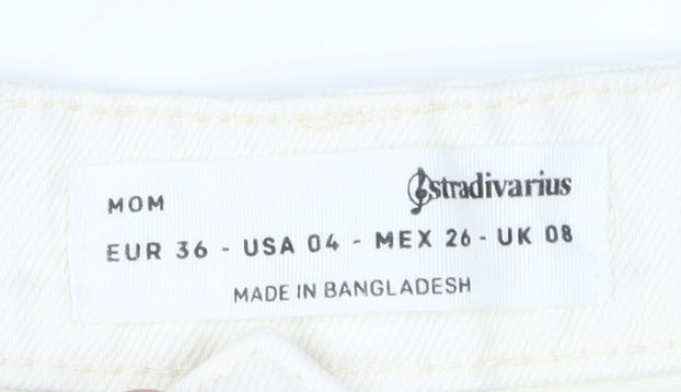 Stradivarius Women's White Mom Shorts Size 8
