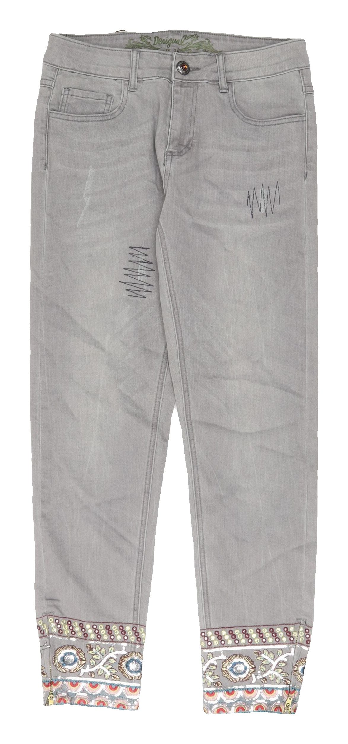 Desigual Women's Grey Cropped Jeans Size 28