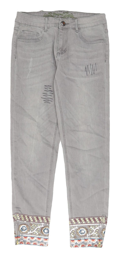 Desigual Women's Grey Cropped Jeans Size 28