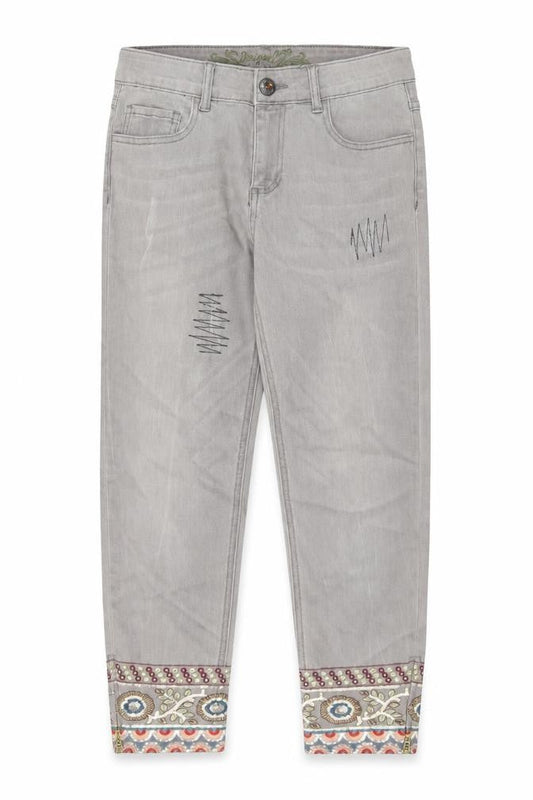 Front view of Desigual Women's Grey Cropped Jeans, size 28
