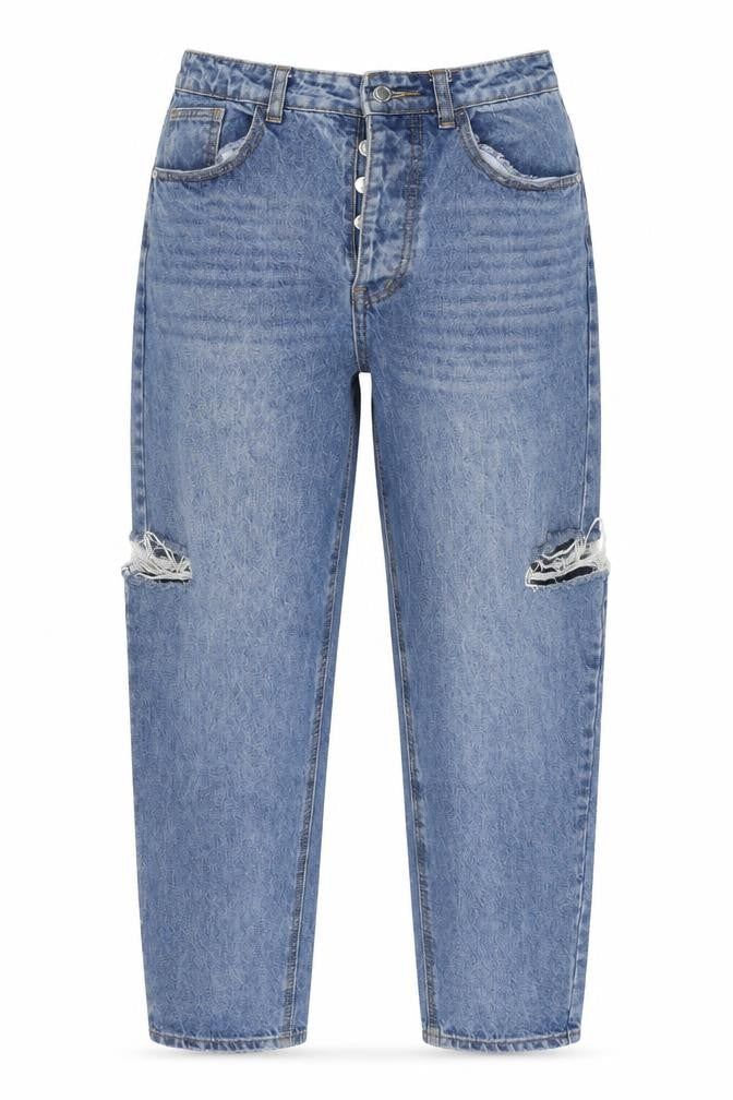 Womens UK Size 10 PRETTYLITTLETHING Relaxed Fit Straight Blue Jeans