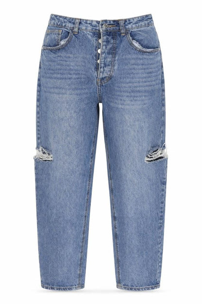 Womens UK Size 10 PRETTYLITTLETHING Relaxed Fit Straight Blue Jeans