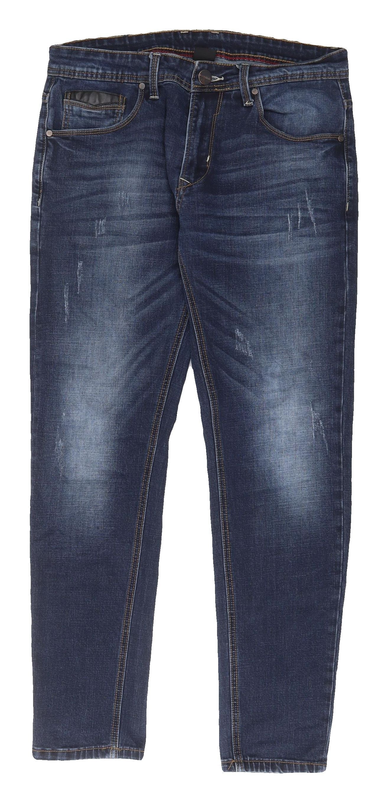Mens UK Size 32S Born Rich Slim Fit Straight Blue Jeans
