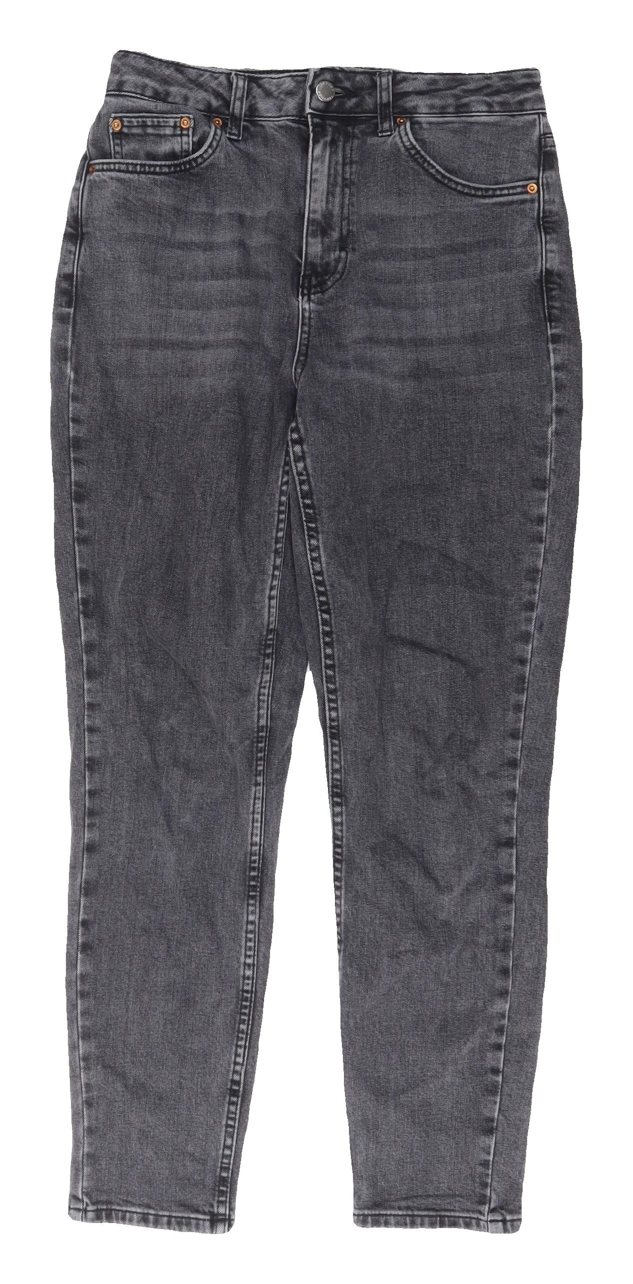 Topshop Women's Grey Straight Jeans 28W Mid Rise