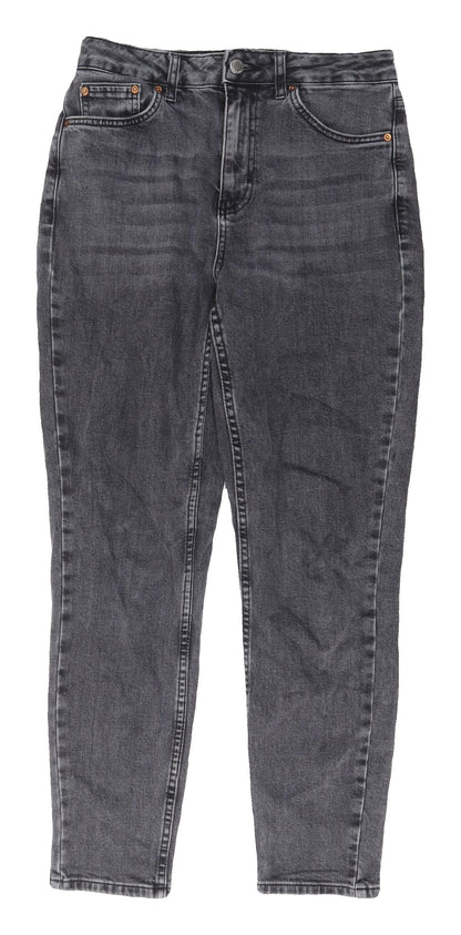 Topshop Women's Grey Straight Jeans 28W Mid Rise