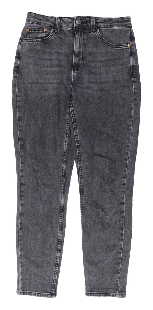 Topshop Women's Grey Straight Jeans 28W Mid Rise