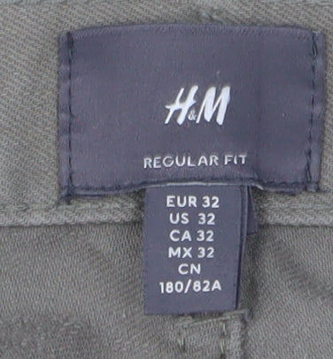 H&M Men's Beige Regular Fit Straight Jeans, Size L