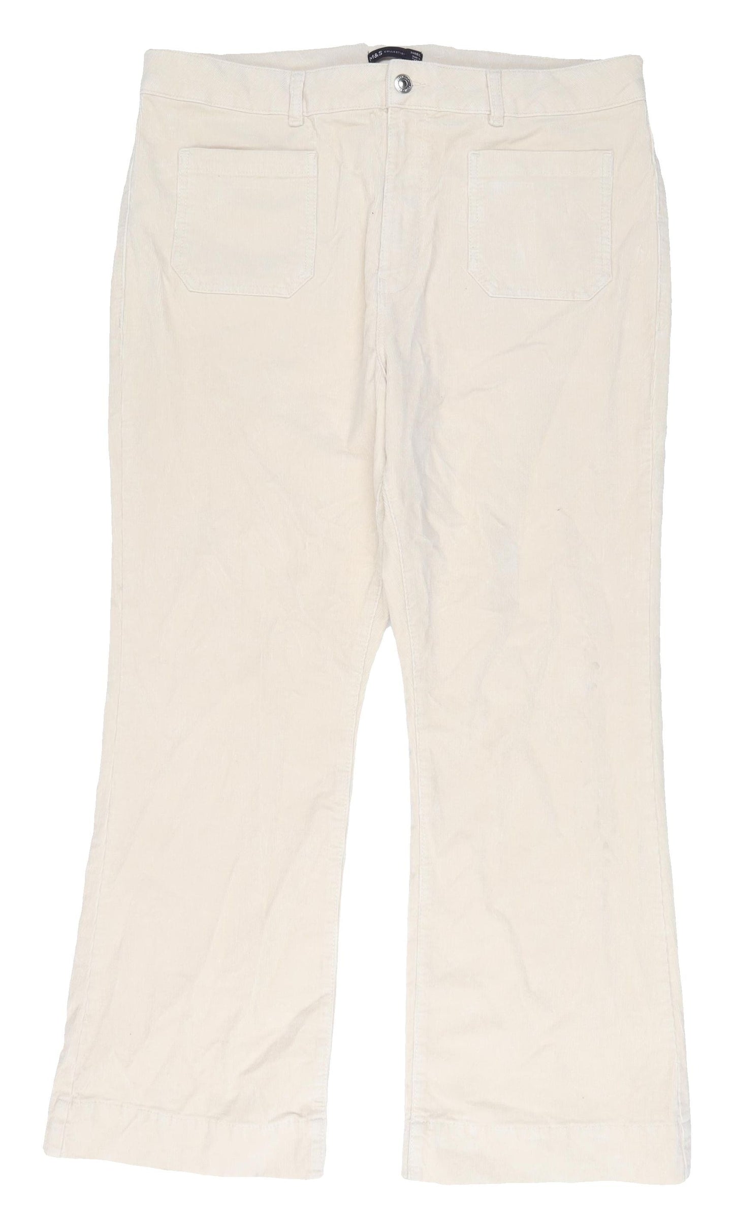 Womens UK Size 20 Marks and Spencer Regular Fit Casual Ivory Trousers