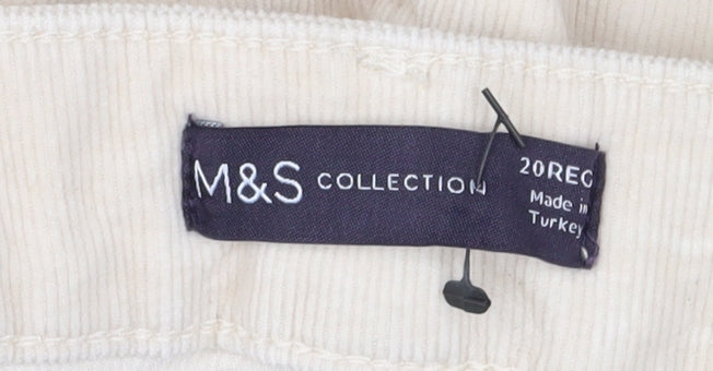 Womens UK Size 20 Marks and Spencer Regular Fit Casual Ivory Trousers