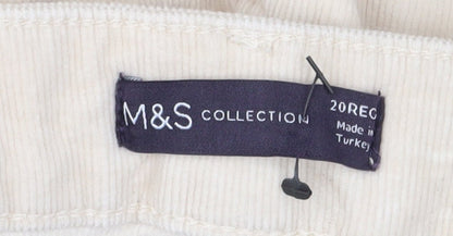 Womens UK Size 20 Marks and Spencer Regular Fit Casual Ivory Trousers