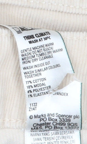Womens UK Size 20 Marks and Spencer Regular Fit Casual Ivory Trousers