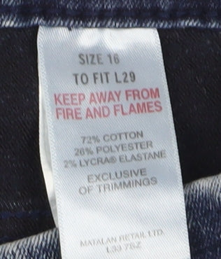 Matalan Women's Blue Skinny Jeans, Size 16